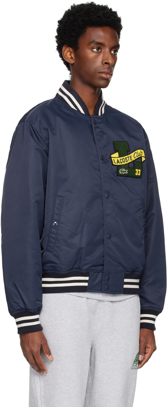 lacoste blue bomber jacket