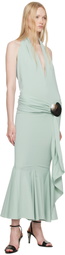 Conner Ives Blue Shell Belt Maxi Dress