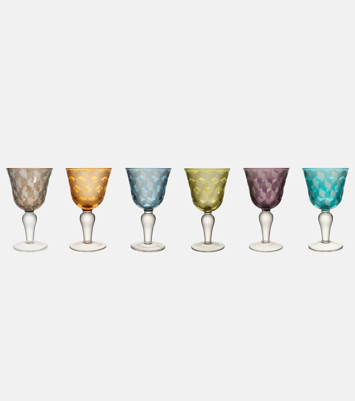 Polspotten Blocks set of 6 wine glasses