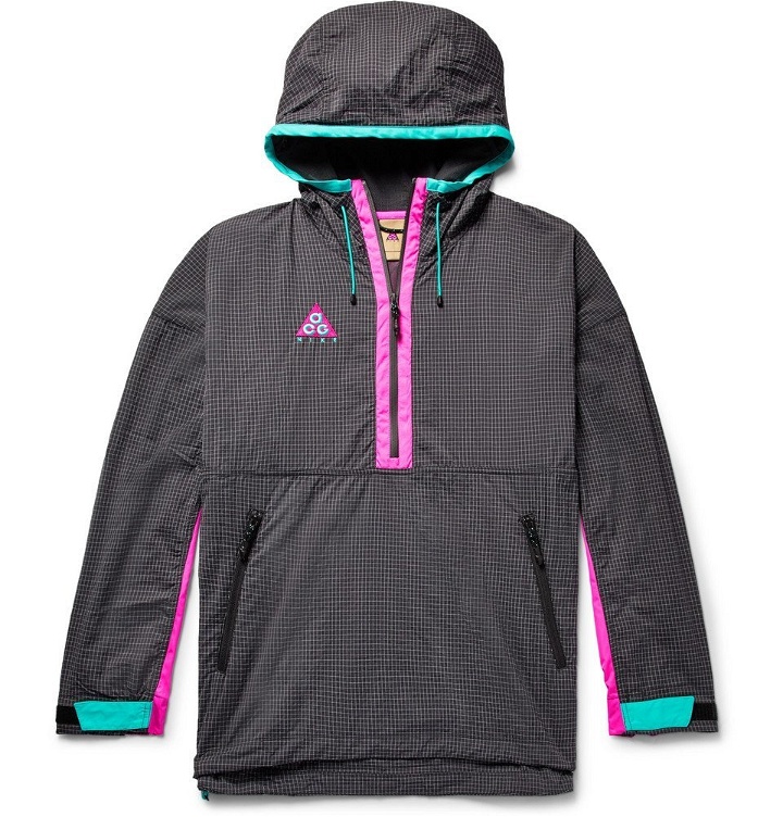 Photo: Nike - ACG Colour-Block Nylon-Blend Ripstop and Shell Hooded Jacket - Men - Charcoal
