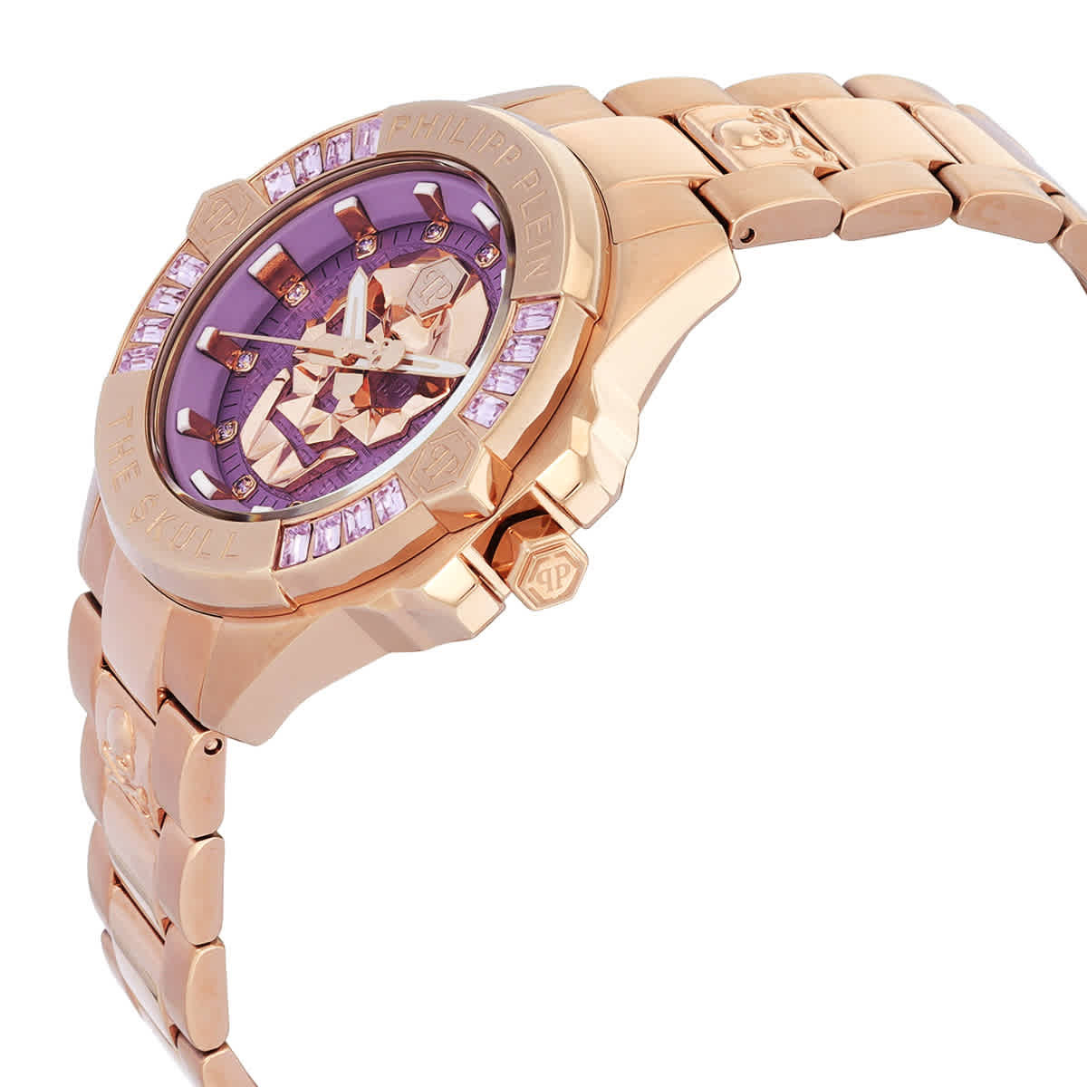 Philipp Plein The Skull Quartz Crystal Lilac Dial Unisex Watch PWNAA0822