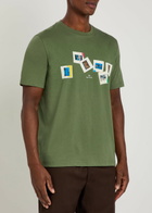 PS Paul Smith Slides Printed Cotton T-shirt Green