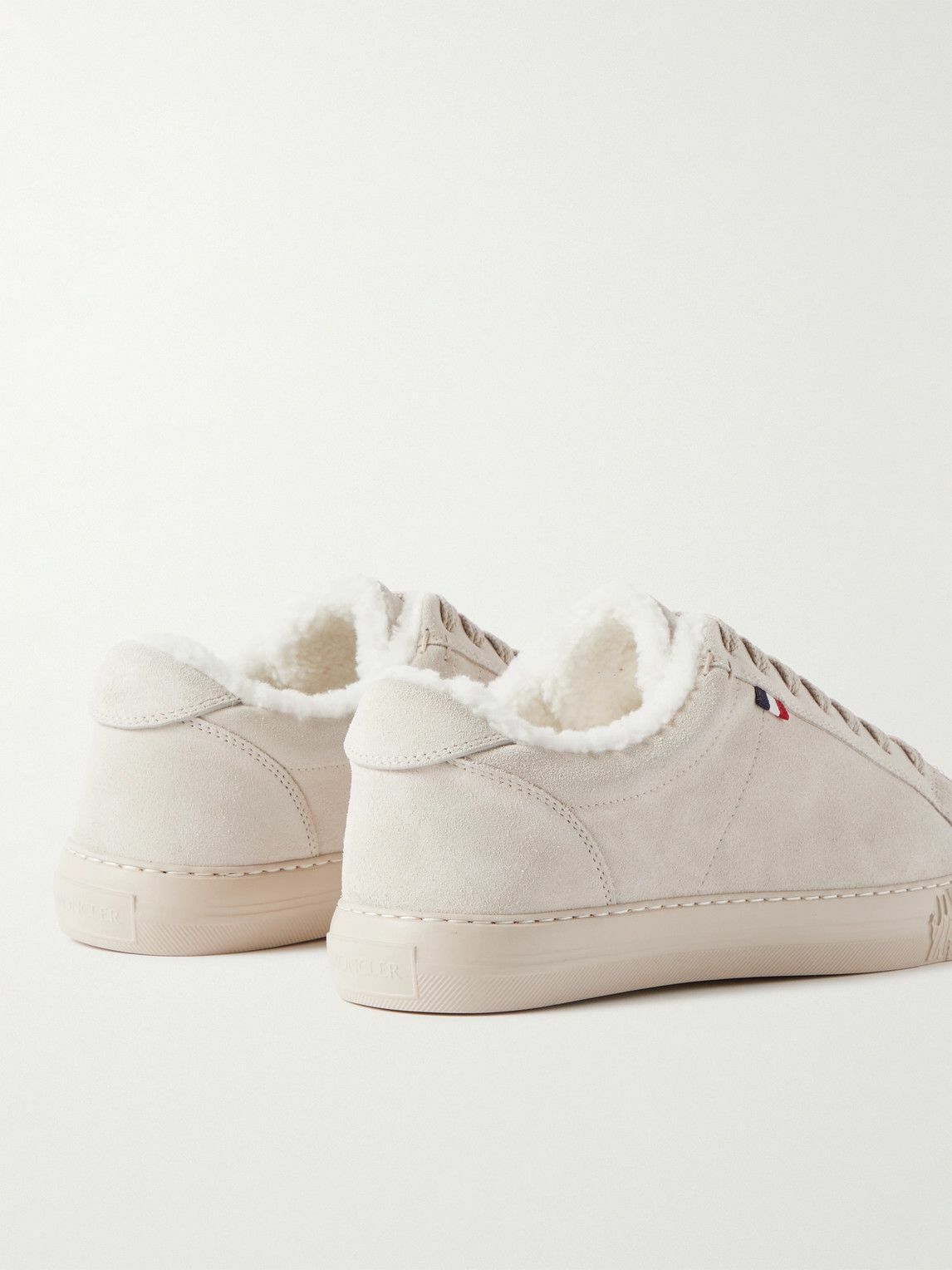 Moncler - New Monaco Shearling-Lined Suede Sneakers