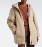 Max Mara Hooded alpaca, wool, and silk zip-up coat