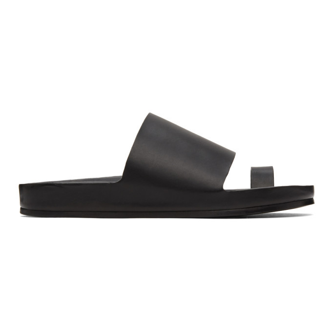 ★Jil Sander★ Leather Slide Black JP38001A15511001 Jil Sander Black Leather Slide Sandals Jil Sander