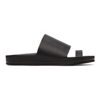 Jil Sander Black Leather Slide Sandals