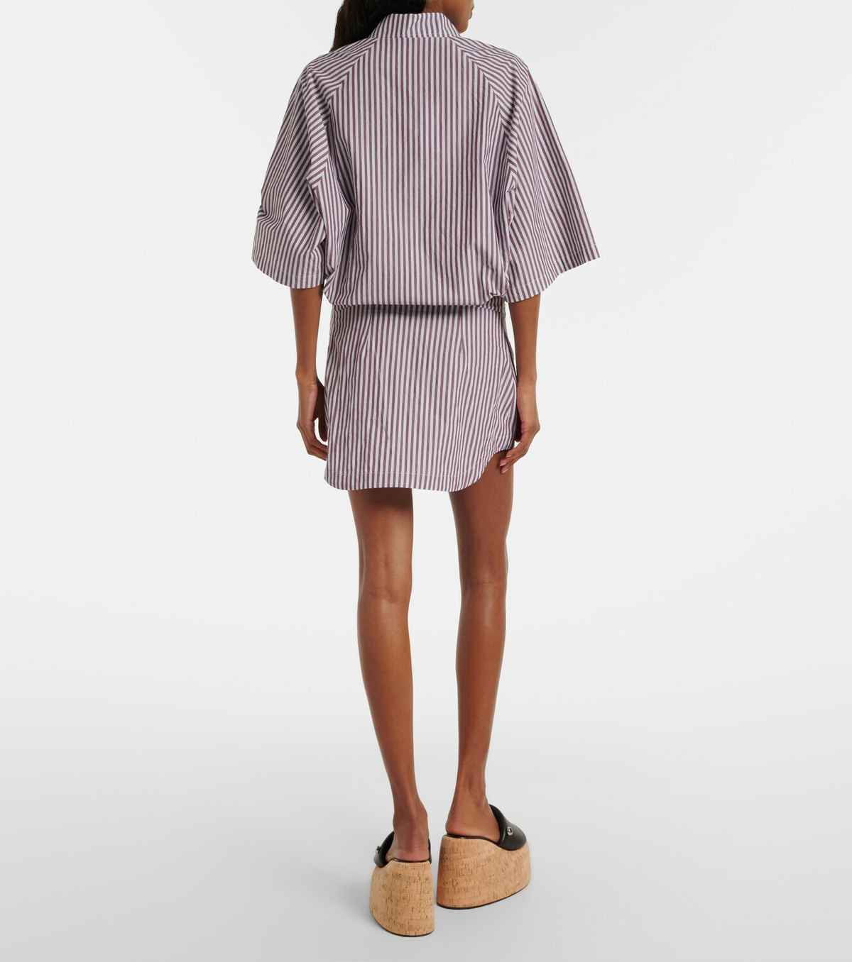 The Attico Striped cotton polo dress