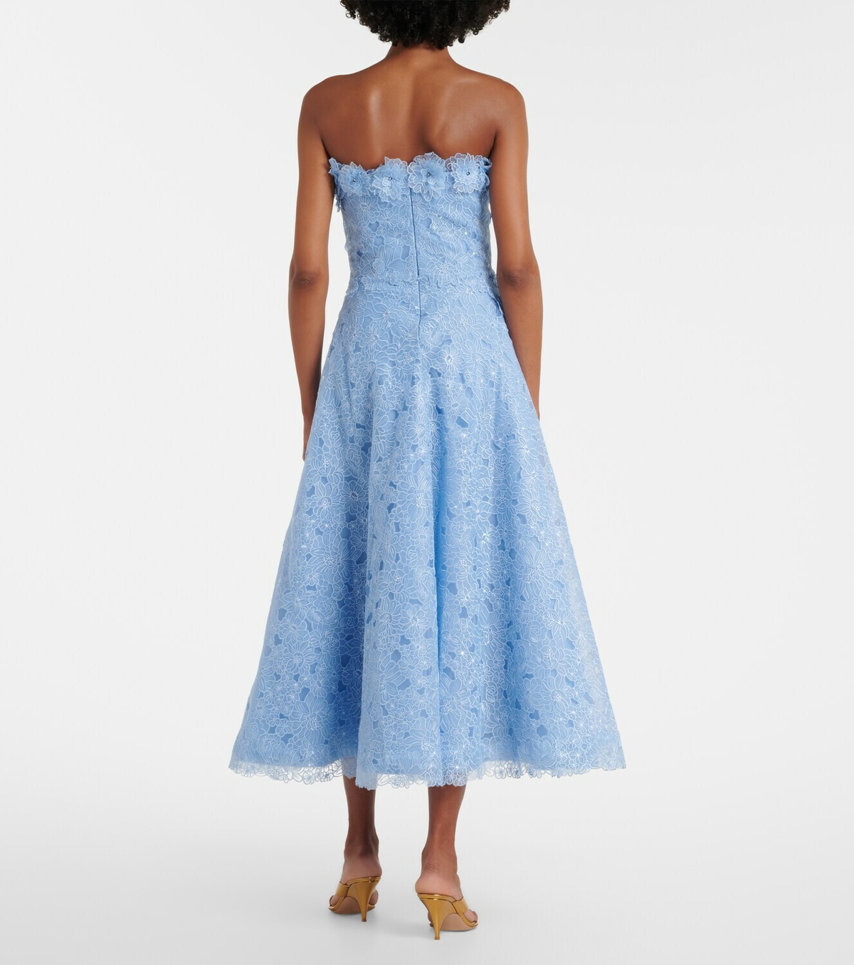 Costarellos Anessa embroidered organza cocktail dress