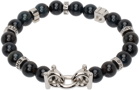 Ferragamo Black Gancini Beads Bracelet