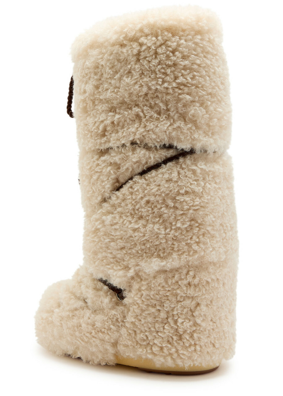 Moon Boot Icon Curly Extra Mid-calf Snow Boots Cream 3538 (IT35 38 / UK2