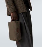 Giorgio Armani Leather-trimmed canvas toiletry bag