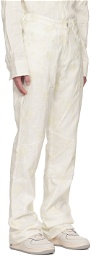 Who Decides War by MRDR BRVDO White Embroidered Trousers