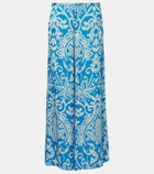 Poupette St Barth Clea high-rise printed wide-leg pants