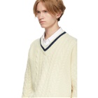 Lanvin Off-White Wool and Alpaca V-Neck Sweater