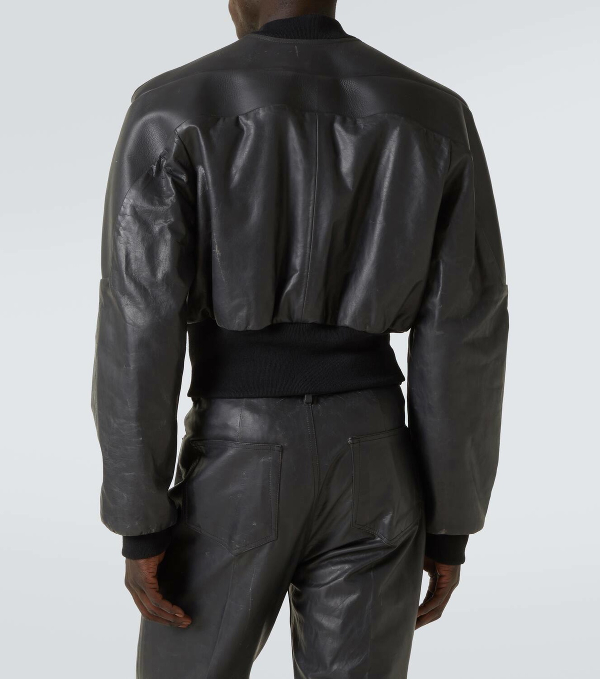 Rick Owens Girdered cropped leather jacket Rick Owens
