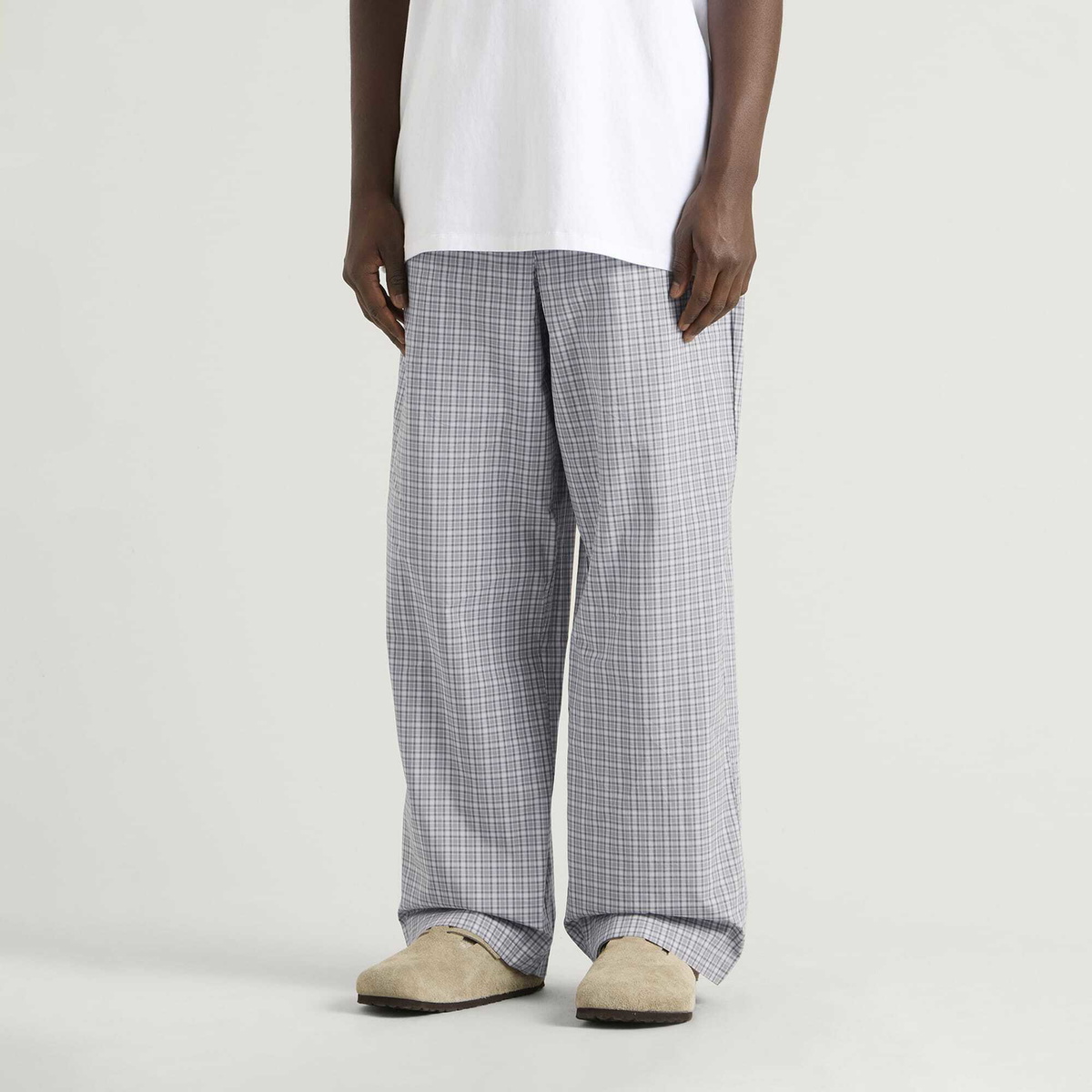 SKIMS Men's Cotton Poplin Sleep Pant in Full Moon Check