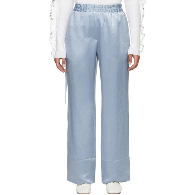Satin Relaxed Pant in Ink Blue | LAPOINTE