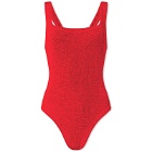 Hunza G Women's Square Neck Swimsuit in Red 