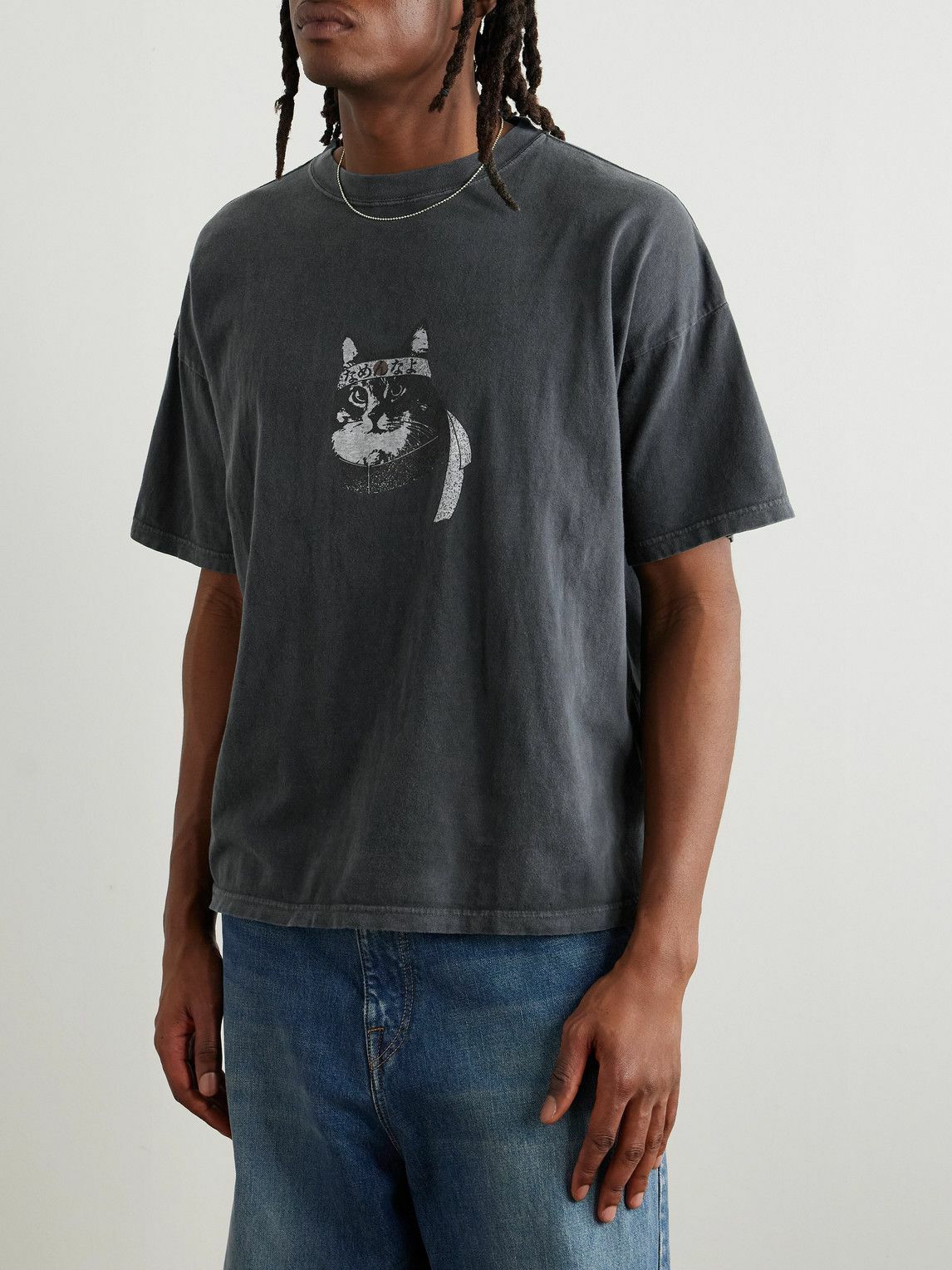 Remi Relief - Chef Cat Printed Cotton-Jersey T-Shirt - Black