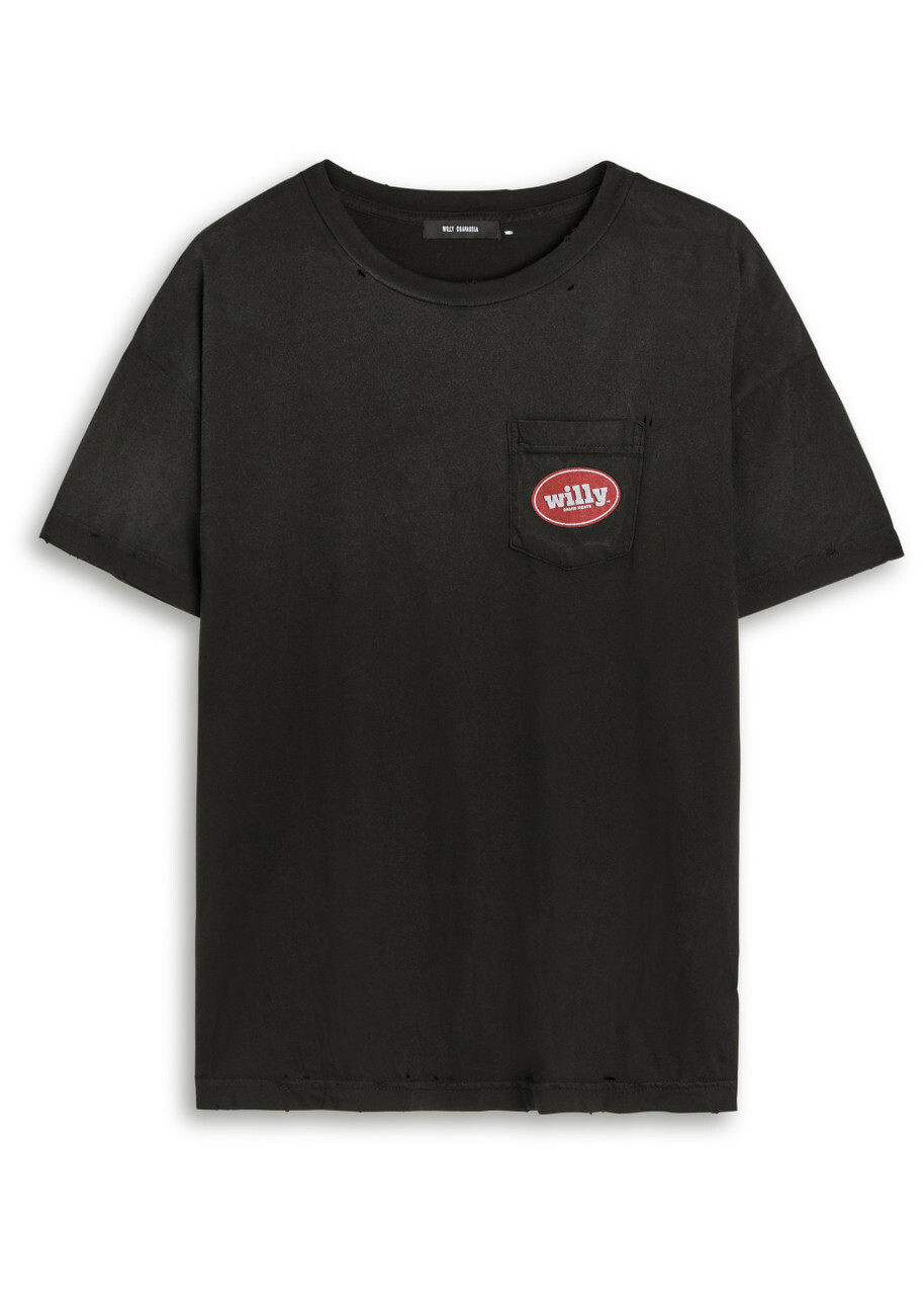 Willy Chavarria ブラック Tシャツ Lサイズ Willy Chavarria Printed Cotton T-shirt Black Willy Chavarria