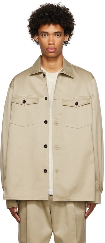 Photo: sacai Beige Cotton Shirt