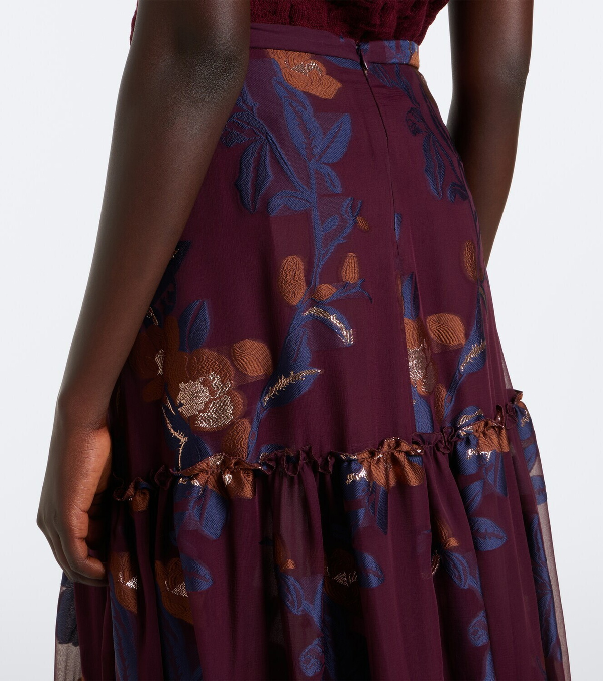 Etro Tiered silk-blend jacquard maxi skirt