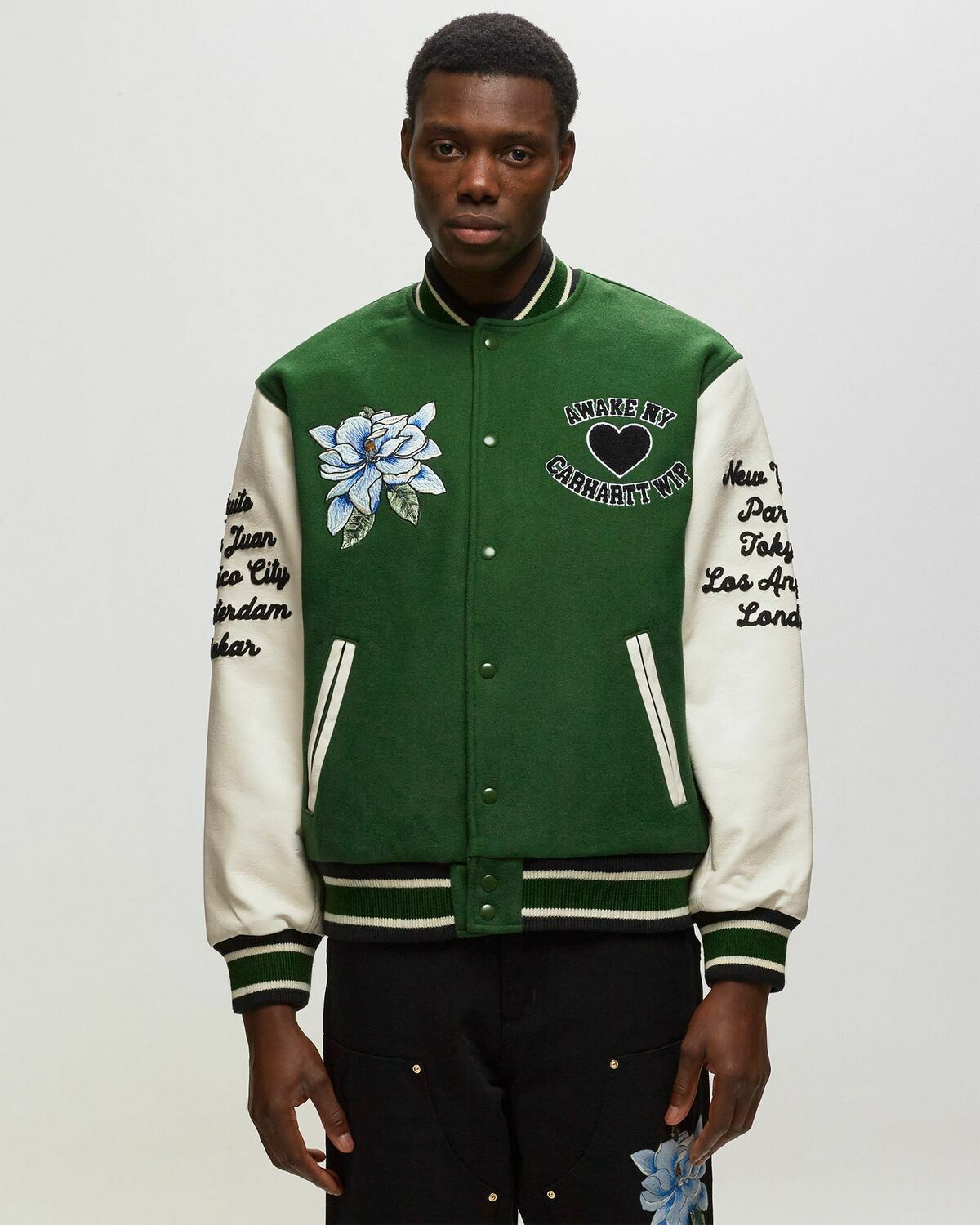 Awake Awake Ny X Carhartt Wip Teddy Jacket Green|White - Mens