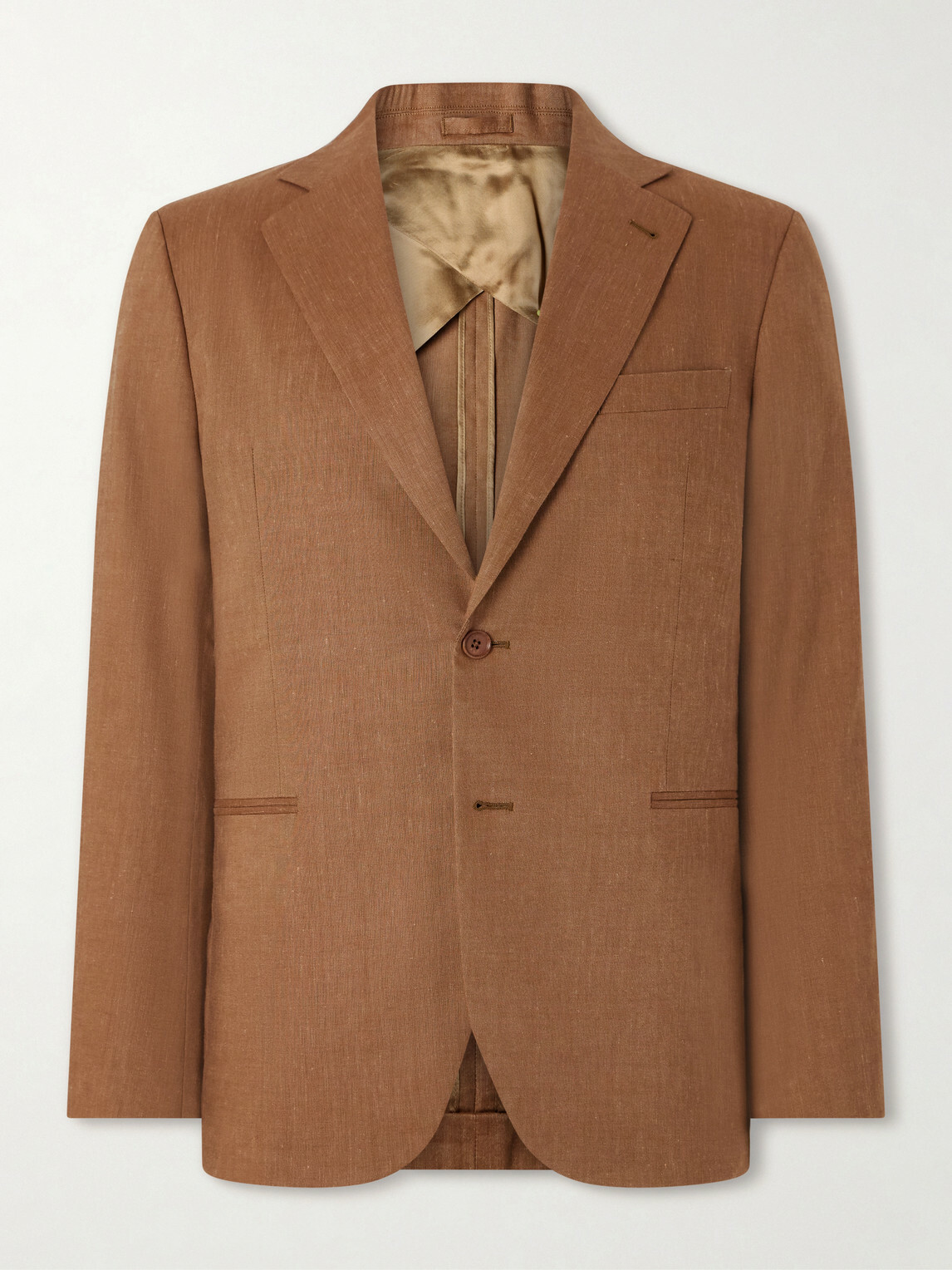 Frescobol Carioca - Paulo Linen and Virgin Wool-Blend Suit Jacket - Brown