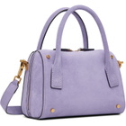 Versace Purple Roomy Small Suede Boston Bag
