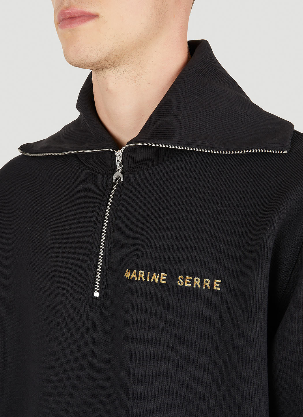 Marine Serre Ornament Half Zip Sweater