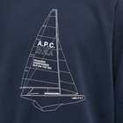 A.P.C. Men's A.P.C Nicolas Yacht Logo Crew Sweat in Dark Navy