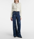 Self-Portrait Embellished ribbed-knit cardigan