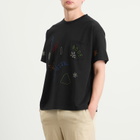 Bode Men's Embroidered Field Guide T-Shirt in Black