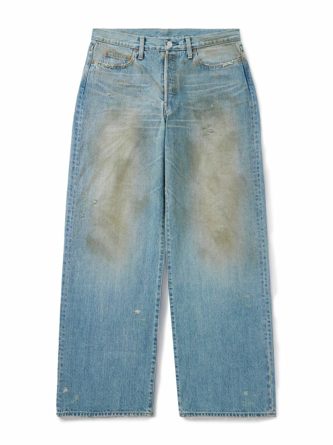 ssstein - Wide-Leg Distressed Jeans - Blue