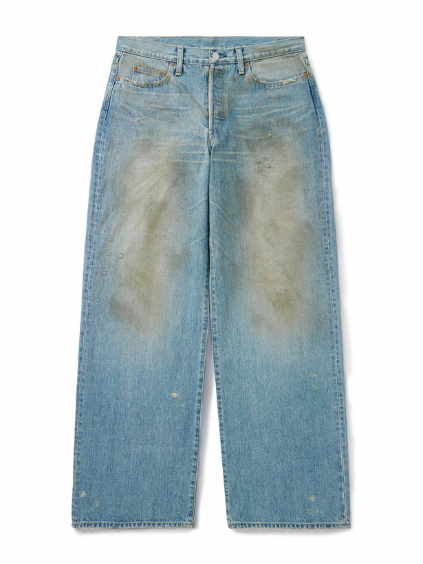 Photo: ssstein - Wide-Leg Distressed Jeans - Blue