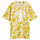 A Bathing Ape Women's Color Camo College T-Shirt Relax in Yellow