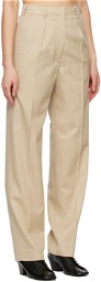 Arch The Beige Simple Line Trousers