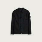 Stone Island Men's Ghost Wool Nylon Flannel Overshirt in Black