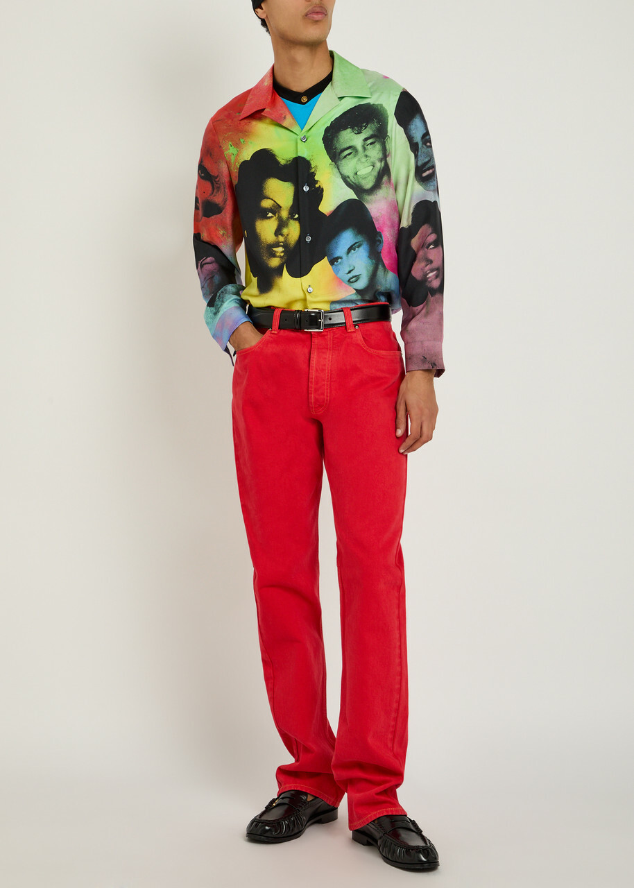 Versace Printed Silk Shirt Multicoloured 1