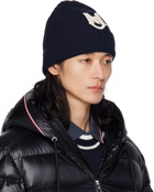 Moncler Navy Ribbed Beanie