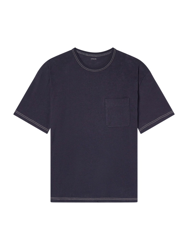 Photo: LEMAIRE - Cotton and Linen-Blend Jersey T-Shirt - Blue