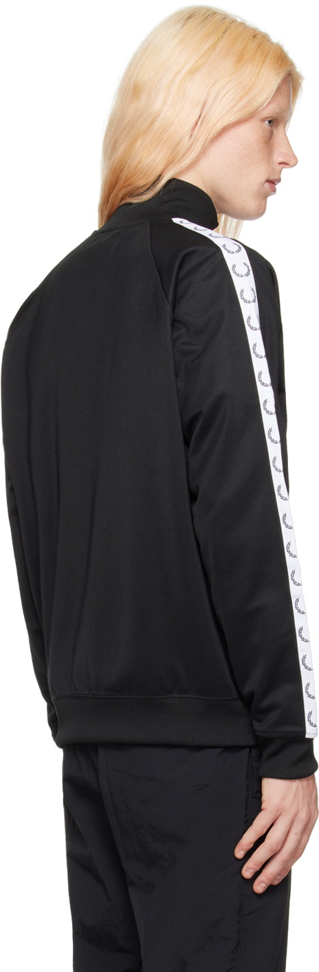 Fred Perry Black Contrast Tape Track Jacket Fred Perry