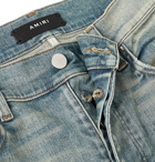 AMIRI - Thrasher Skinny-Fit Distressed Stretch-Denim Jeans - Blue
