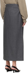 LE17SEPTEMBRE Gray Wool Tailored Maxi Skirt