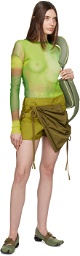 Paula Canovas Del Vas Green Wrap Shorts