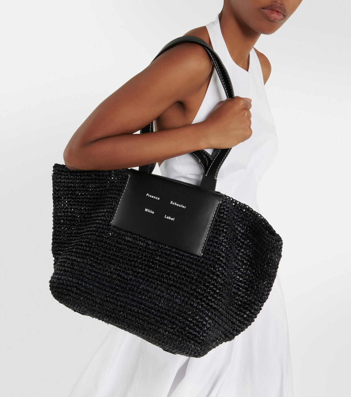 Proenza Schouler White Label Sullivan Raffia Shoulder Bag