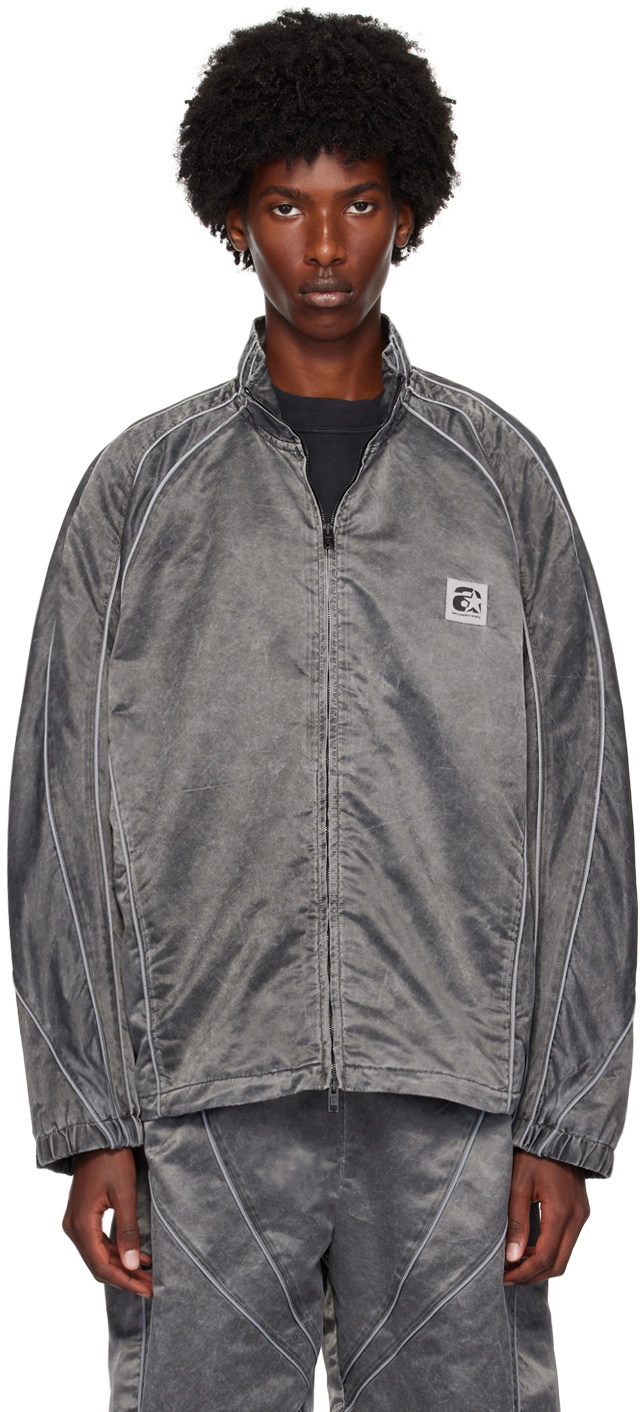 Alexander Wang Gray Oversized Piped Track Jacket Alexander Wang Alexander Wang Gray Oversized Piped Track Jacket Alexander Wang