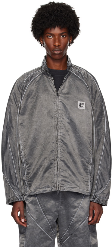 Photo: Alexander Wang Gray Oversized Piped Track Jacket