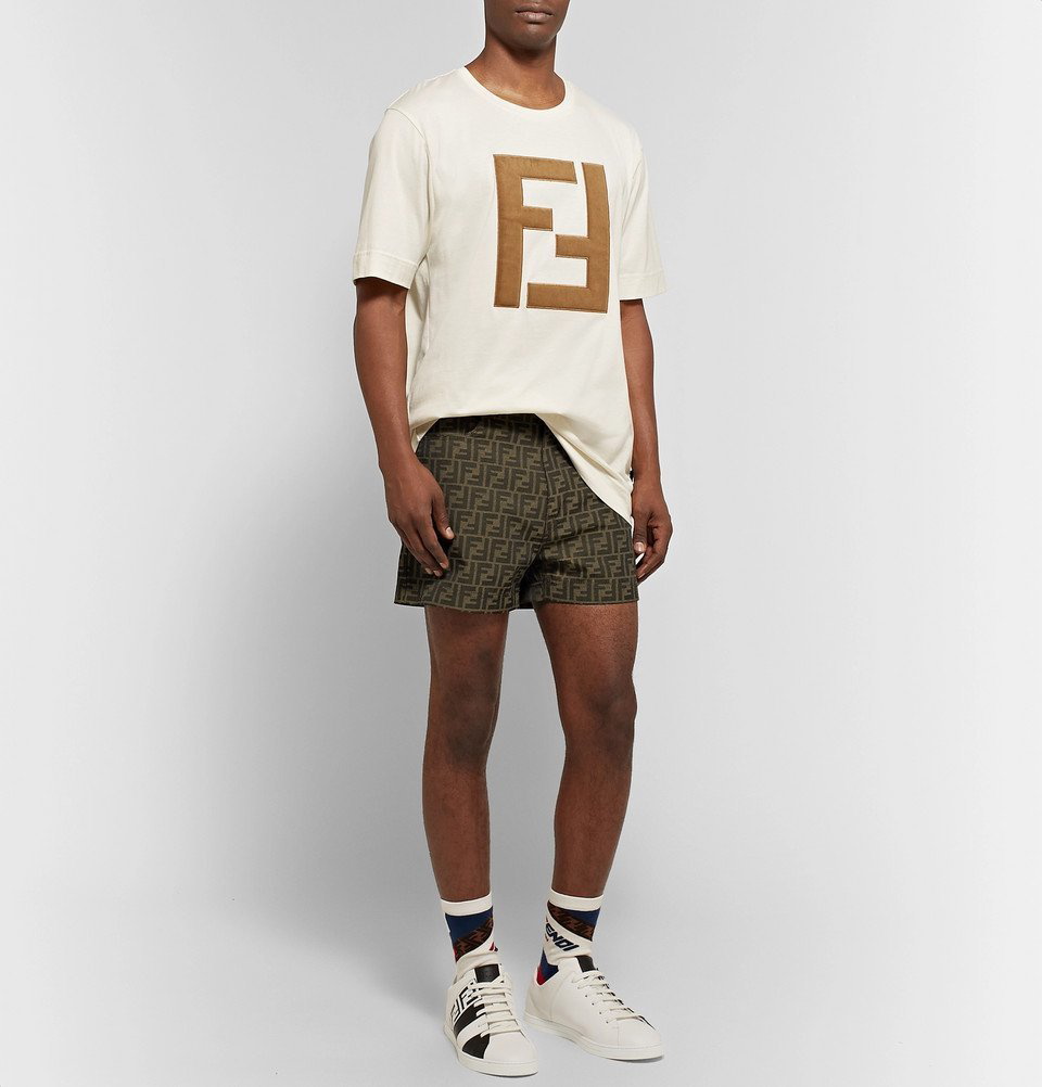 Overdreven slap af Økonomisk Fendi - Logo-Jacquard Shorts - Men - Brown Fendi