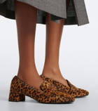 Prada Leopard-print calf hair loafer pumps